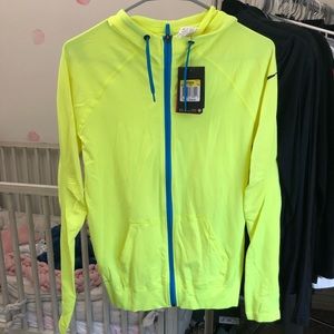 Nwt Nike neon yellow zip hoodie